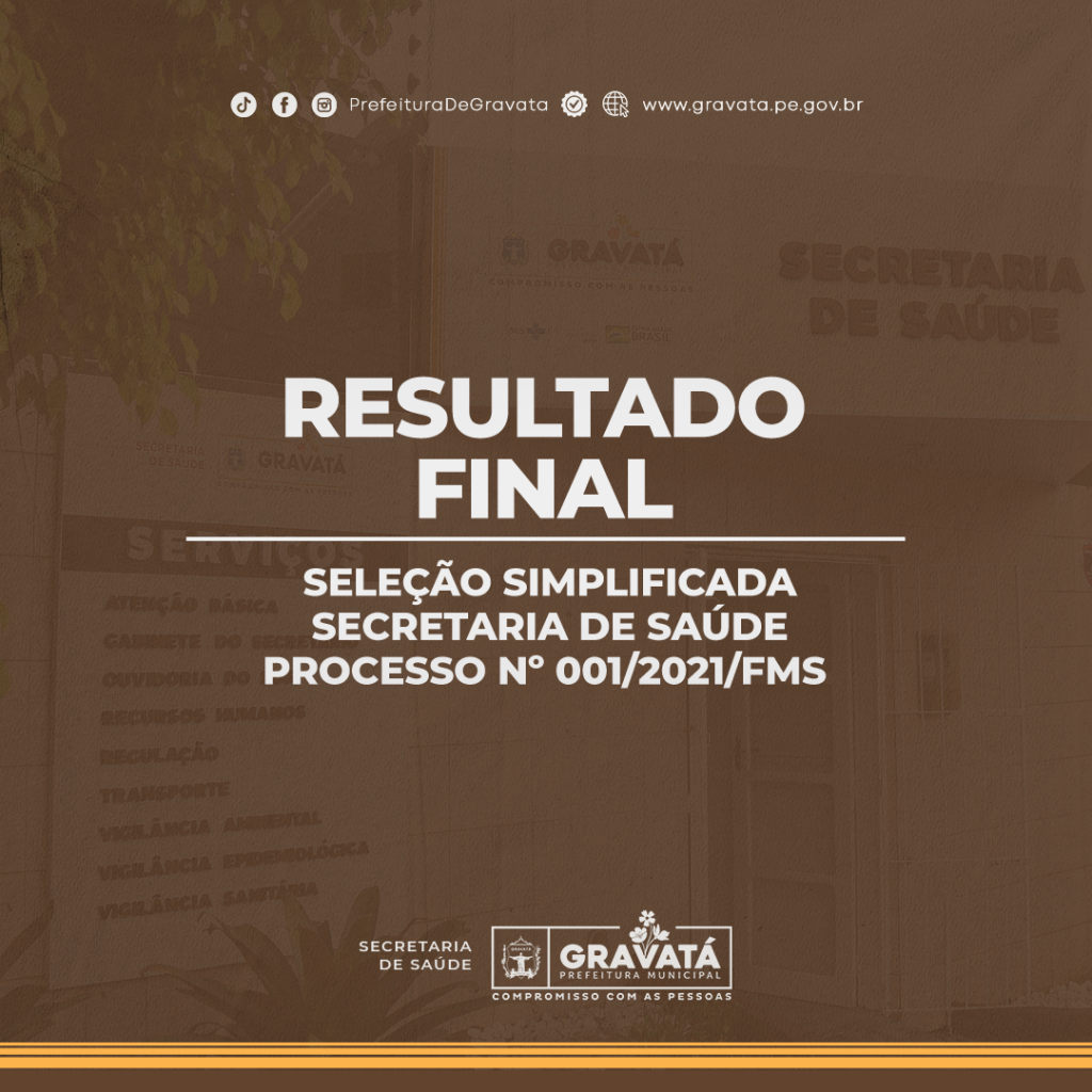 Secretaria De Saúde Divulga Resultado Final Da Seleção Pública Simplificada 0012021fms 6595