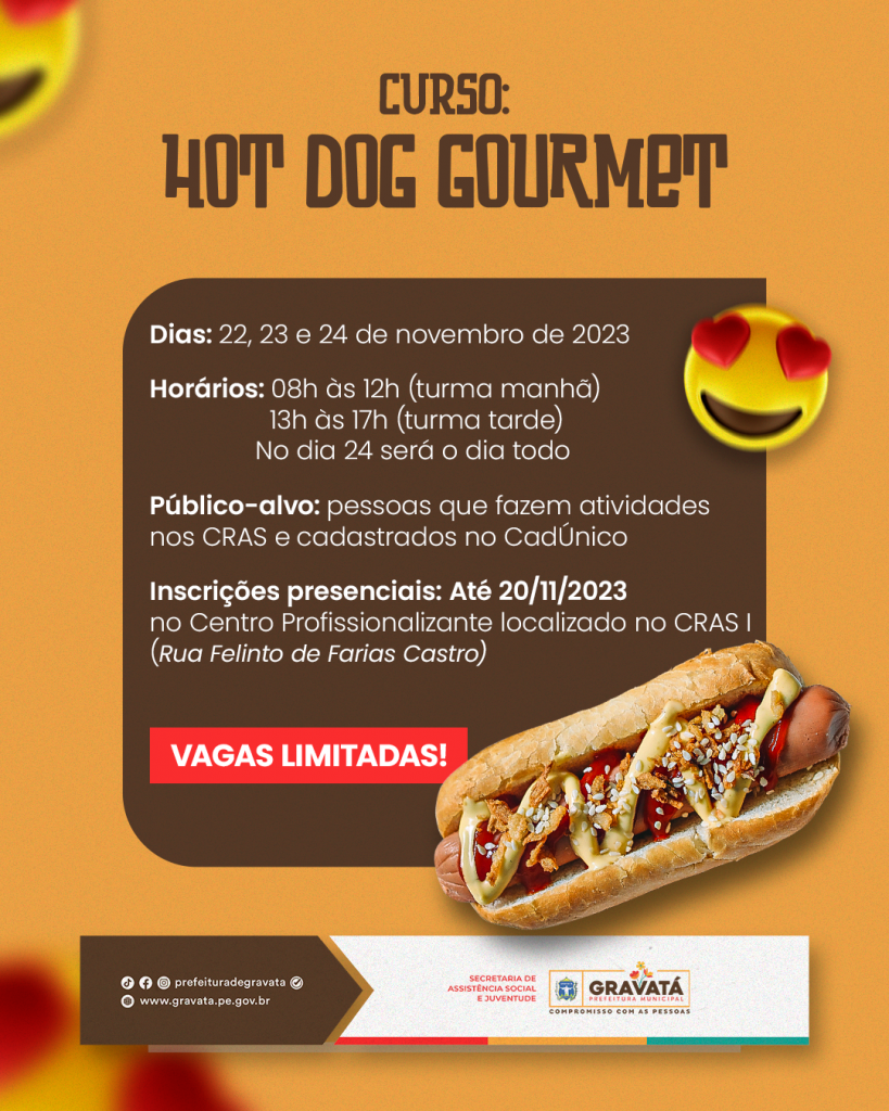 Prefeitura de Gravatá realiza curso de Hot Dog Gourmet – Prefeitura de  Gravatá